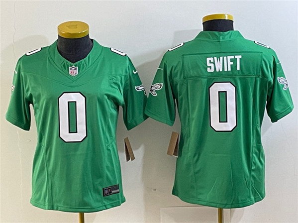 Youth Philadelphia Eagles #0 D’andre Swift Green 2023 F.U.S.E. Football Stitched Jersey